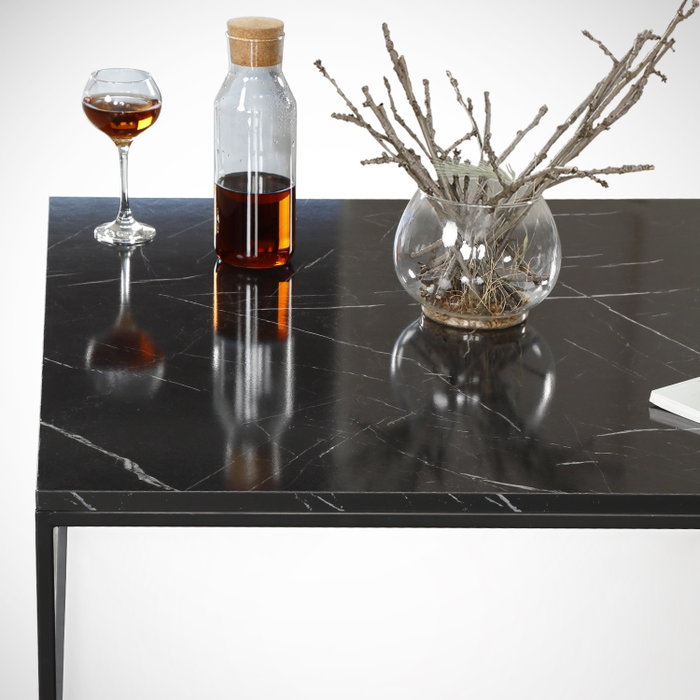 Hanah Home Mesa de centro Poly - Royal Blanco y negro Hanah Home Mesa de centro Poly - Royal Blanco y negro